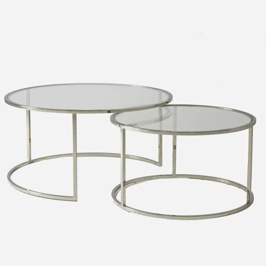 Andrew Martin Harlan Silver Nested Coffee Table