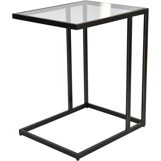 Libra Interiors  Deveraux Gilded Bronze Metal and Glass Side Table